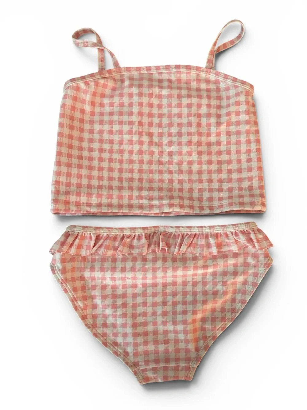 Gymboree Girls Pink Gingham Bow Tankini Swimsuit Size 8 NWOT